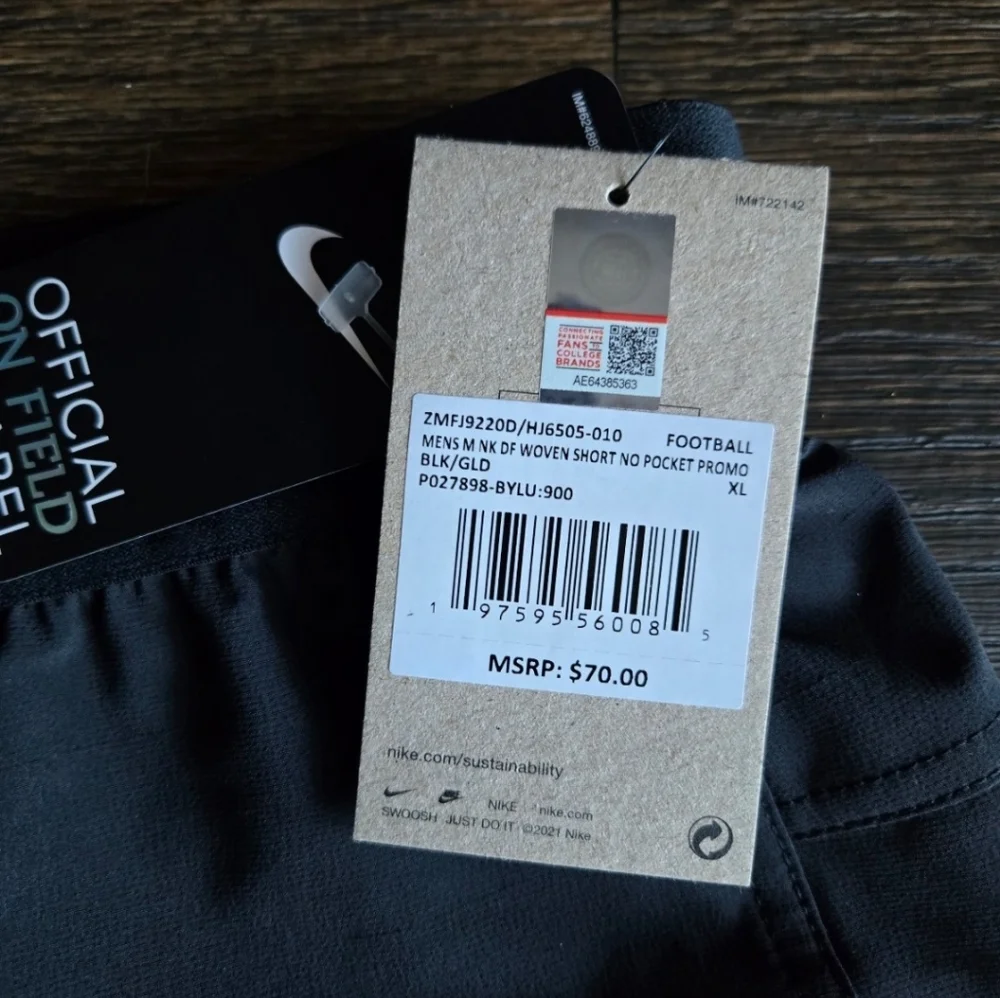 Nike Black Baylor Bears 2024/25 Sideline Performance Woven Shorts Men XL